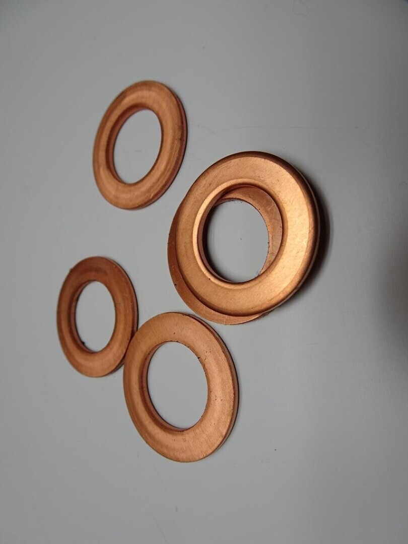 Koperen ring aftap plug, diam. 14 mm